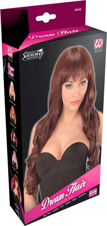 Image du produit Widmann Perruque de Cheveux de Rêve Melania brune à longs cheveux bouclés