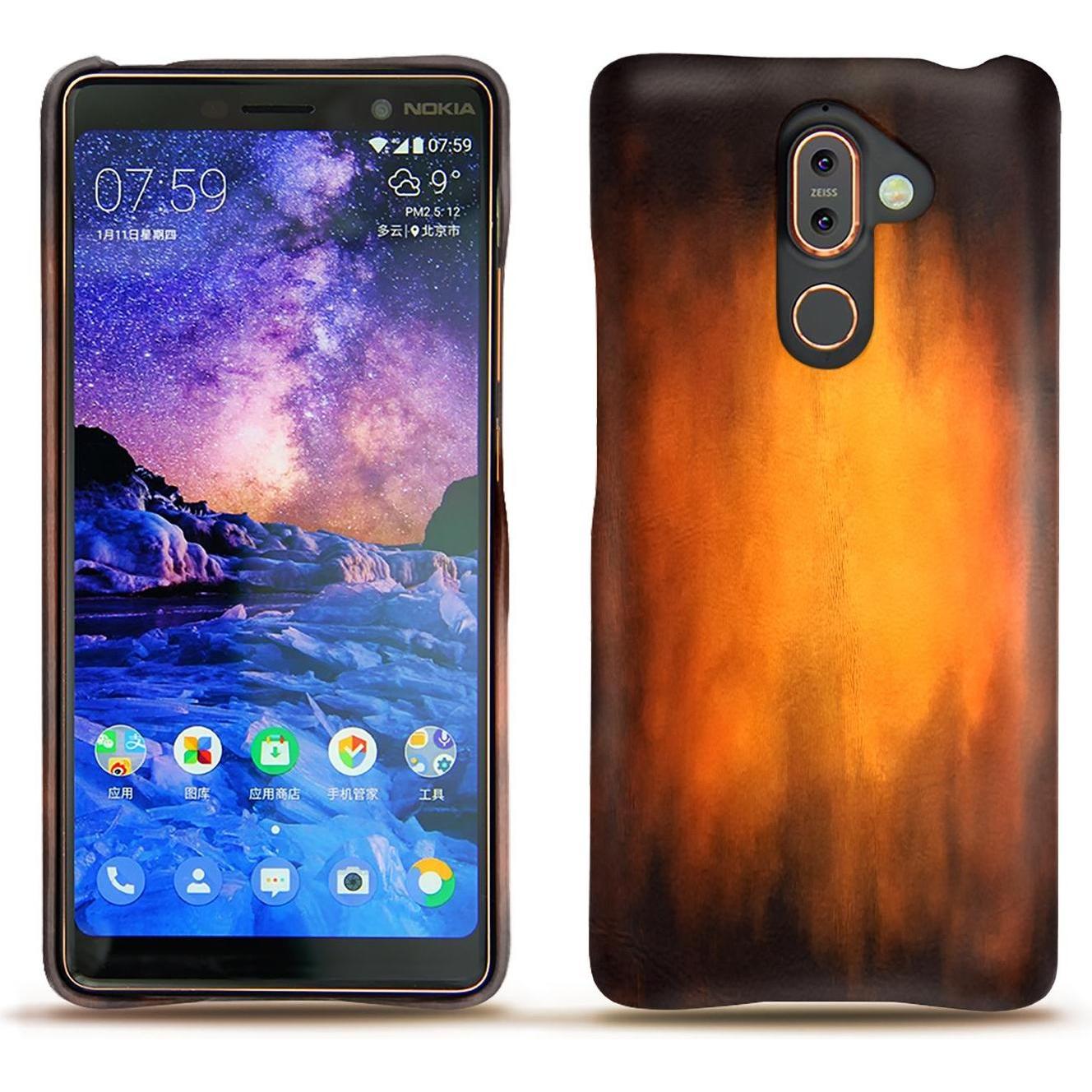 Noreve Lederschutzhülle (Nokia 7 Plus), Smartphone Hülle, Violett