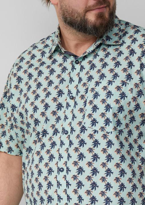 Produktbild S.Oliver Hemd Regular Fit: Gemustertes Kurzarmhemd aus Baumwollstretch (3XL)