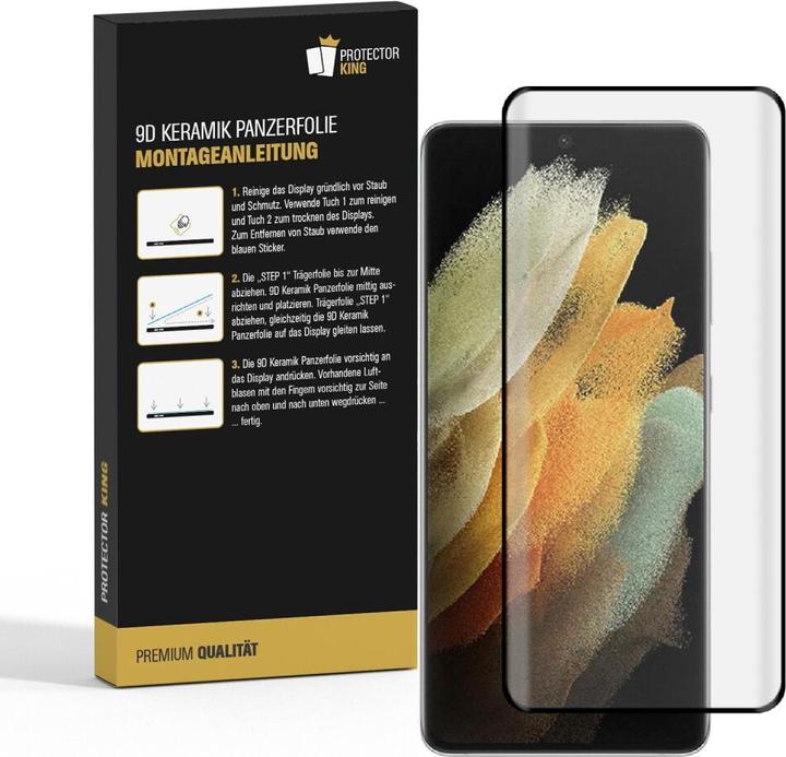 Produktbild Protectorking 2x Ceramic-Glass Full Cover HD Klar (2 Stück, Samsung Galaxy S21 Ultra)