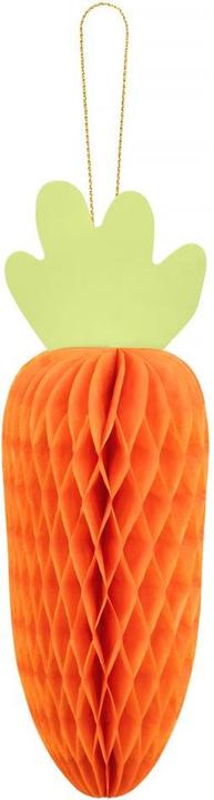 Actual product image Partydeco Paper decoration honeycomb Carrot, orange, 20 cm (1 pkt / 1 pc.) (1 x, 20 x 7 cm)