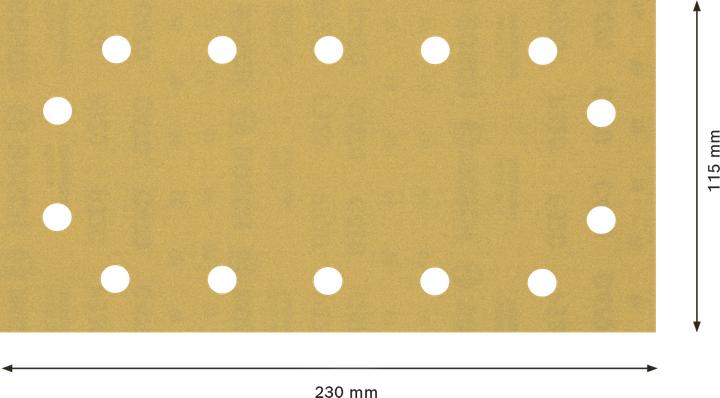 Produktbild Bosch Professional Zubehör EXPERT C470 Schleifpapier mit 14 Löchern für Schwingschleifer, 115 x 230 mm, G 320, 10-tlg. (320)