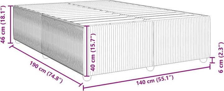 Actual product image vidaXL Bettgestell (140 x 190 cm)