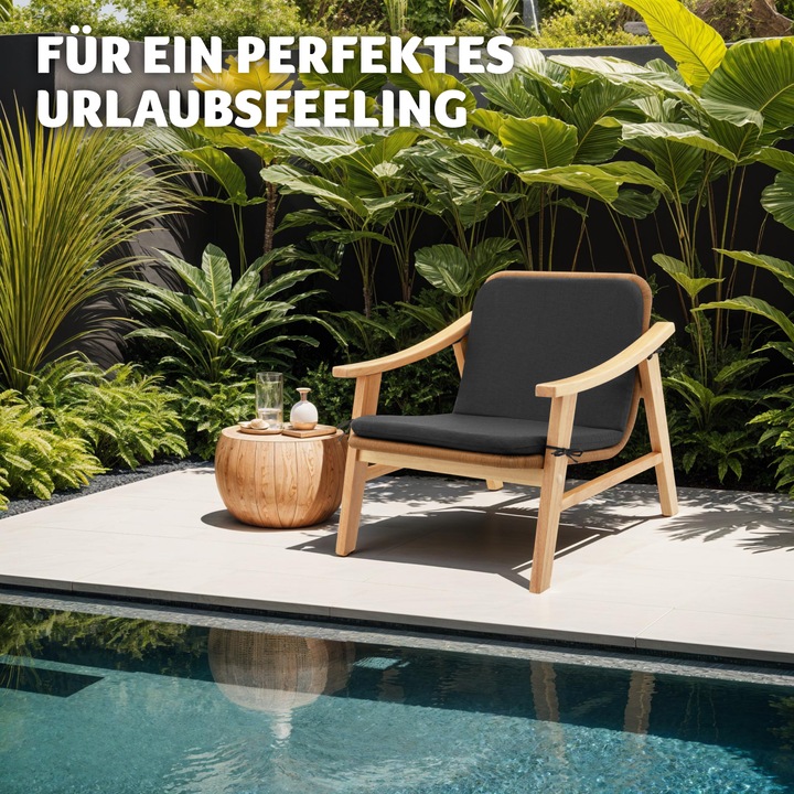 Immagine prodotto tectake Sedia in rattan Treviso, struttura in legno e cuscino