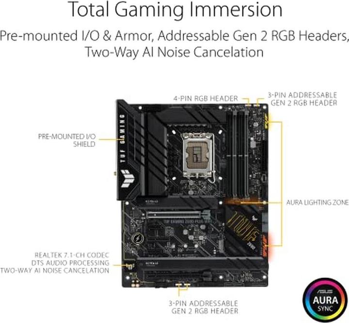 Produktbild ASUS TUF GAMING Z690-PLUS WIFI (LGA 1700, Intel Z690H, ATX)