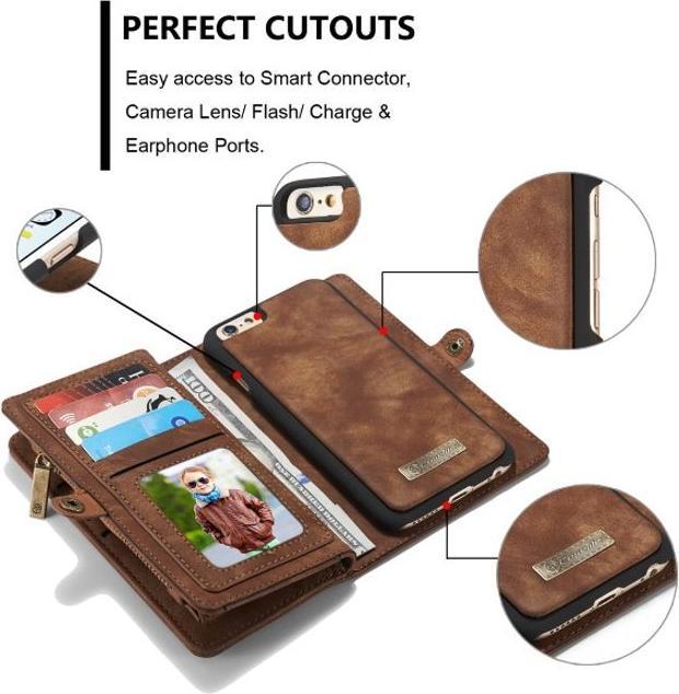 Produktbild Caseme Leder Portemonnaie mit Plastik Hülle (Apple iPhone 7 Plus, Apple iPhone 8 Plus)