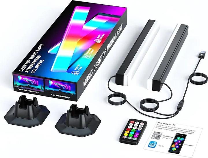 Actual product image Hermex 2er Set LED-Umgebungslicht Stehlampe Hintergrund-Beleuchtung Desktop-Licht