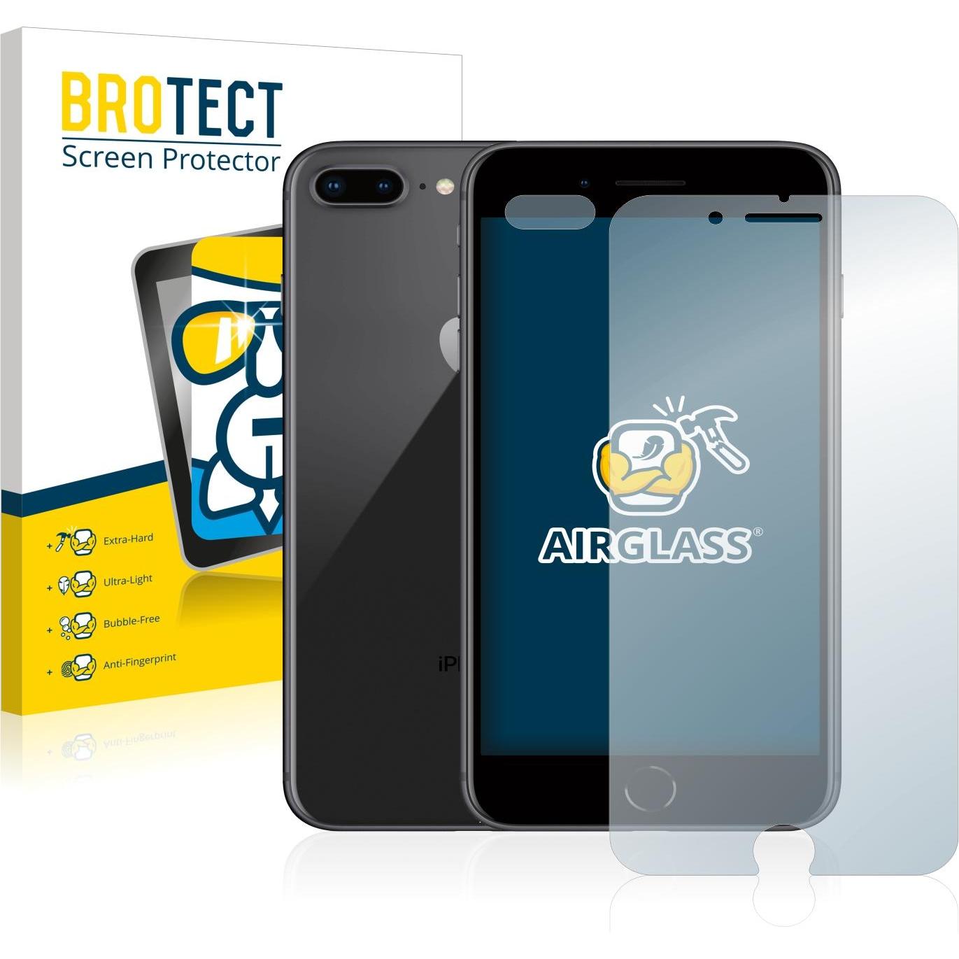 BROTECT AirGlass Panzerglasfolie (1 Stück, Apple iPhone 8 Plus), Smartphone Schutzfolie, Transparent