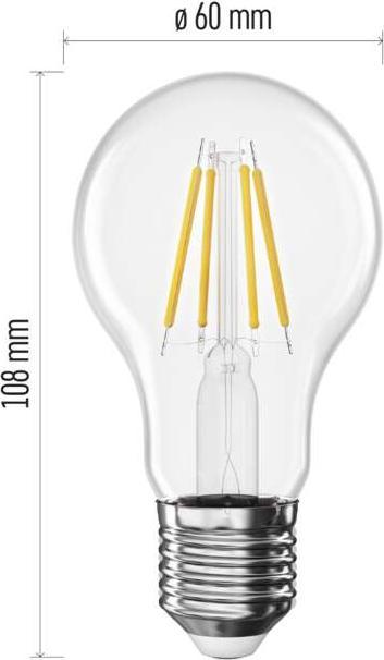 Produktbild Emos LED Lampe Filament A60 / E27 / 3,4 W (40 W) / 470 lm / Neutral Weiss (E27, 3.40 W, 470 lm, 1 x, D)