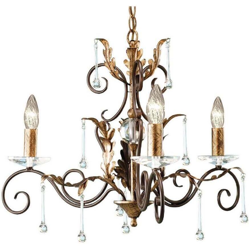 Elstead Lighting, Kronleuchter, Amarilli Kronleuchter E14 3-fach Bronze-Goldfarbe, Made in UK (65 cm)