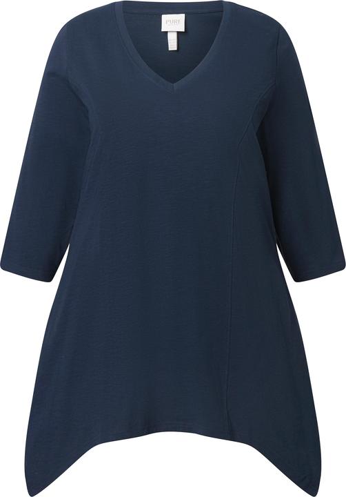 Produktbild Ulla Popken Shirt, Zipfelsaum, V-Ausschnitt, 3/4-Arm (56)