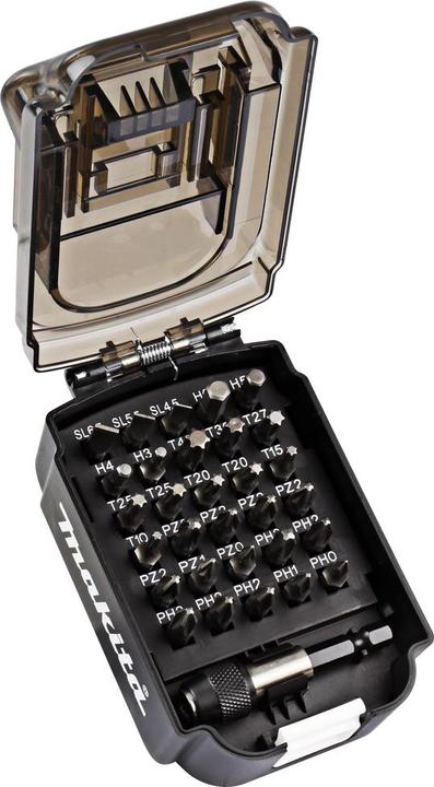 Produktbild Makita Bit-Set (PH0, PH, PH1, PH2, PH3, PZ0, PZ1, PZ2, PZ3, T10, T15, T20, T25, T27, T30, T40, H3, H4, H5, H6, SL 1.2 x 6.5, SL 0.8 x 5.5, SL 0.6 x 4.5)