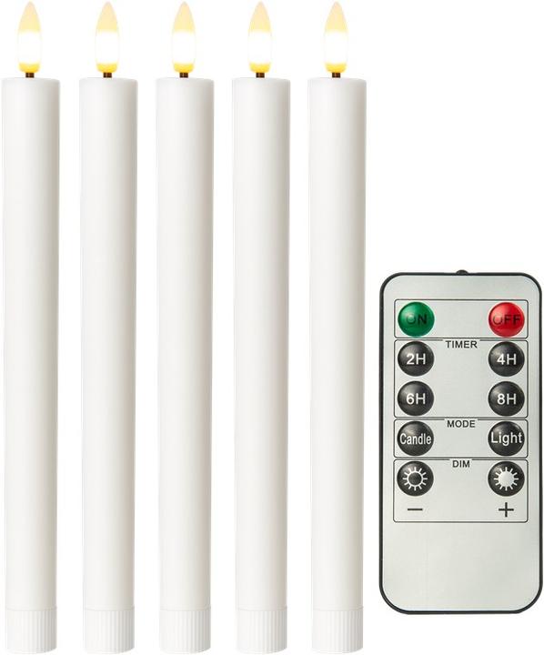 Goobay Lot de 5 bougies bâton à LED en cire véritable (5 x)