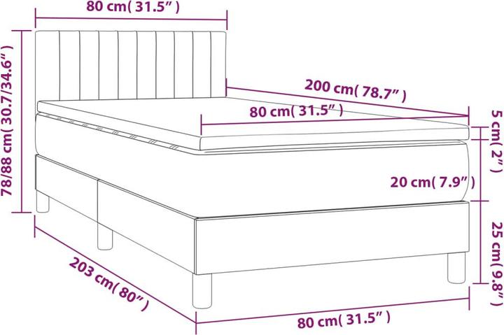 Produktbild vidaXL Boxspringbett (80 x 200 cm)