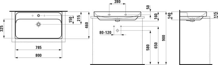 Actual product image Laufen Meda (460 mm, 800 mm)