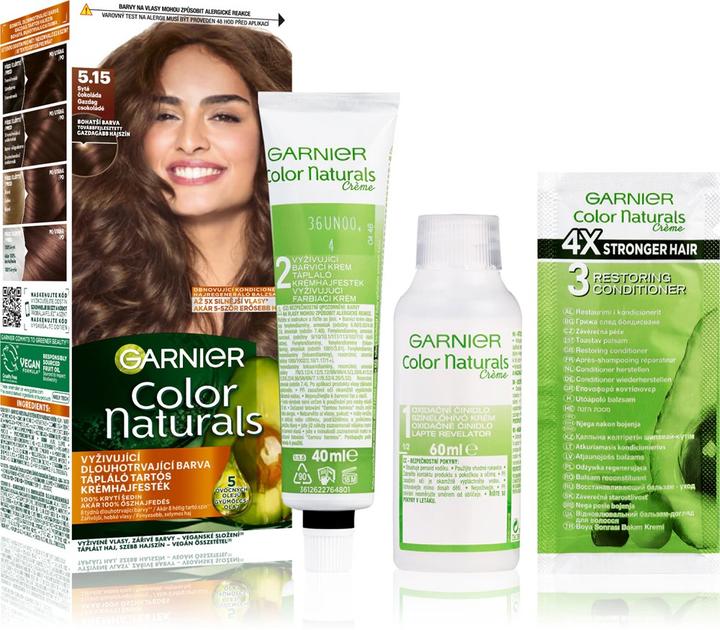 Actual product image Garnier Color Naturals - Hair Colour 40 ml 5.15 Rich Chocolate (5.15 Rich Chocolate)