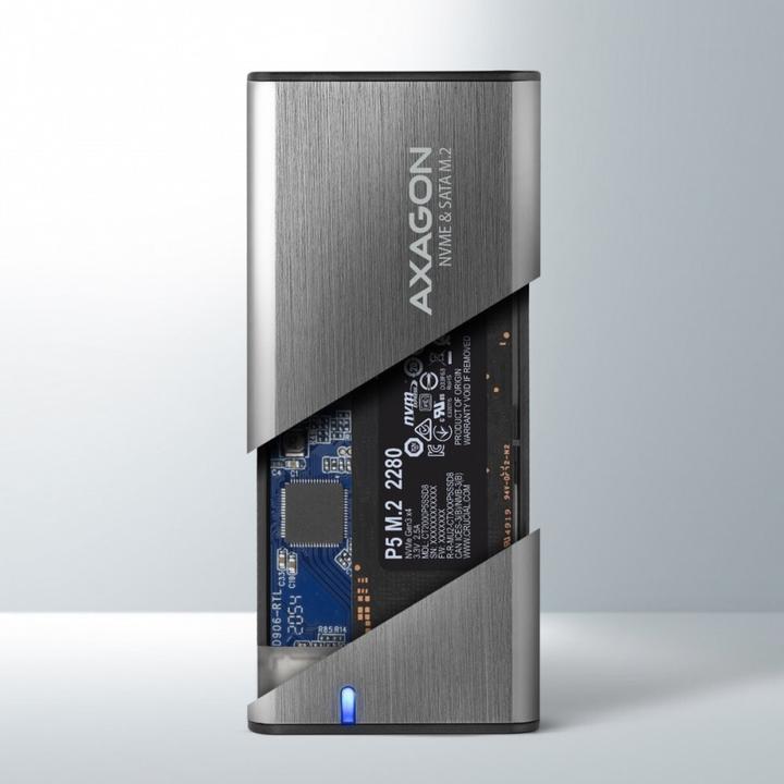 Actual product image Axagon EEM2-SG2 external enclosure for M.2 SSDs USB-C 3.2 Gen 2 (M.2)