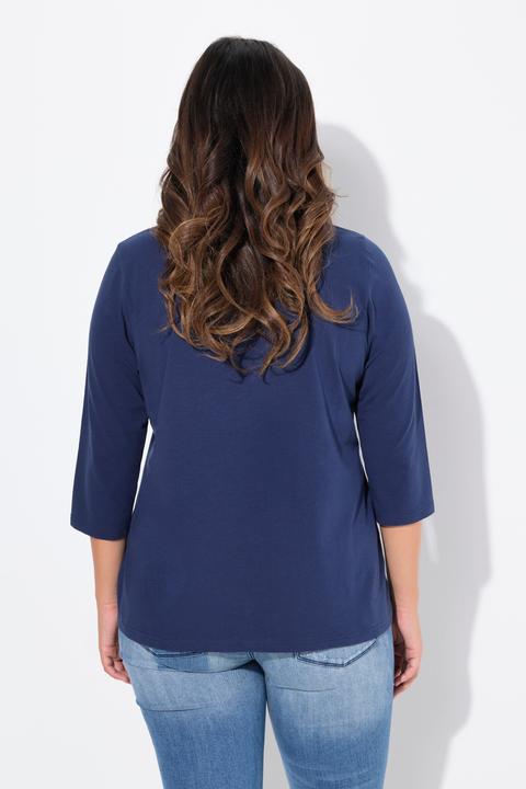 Immagine prodotto Ulla Popken Maglia classica con fiori, scollo a V e maniche a 3/4 (58)