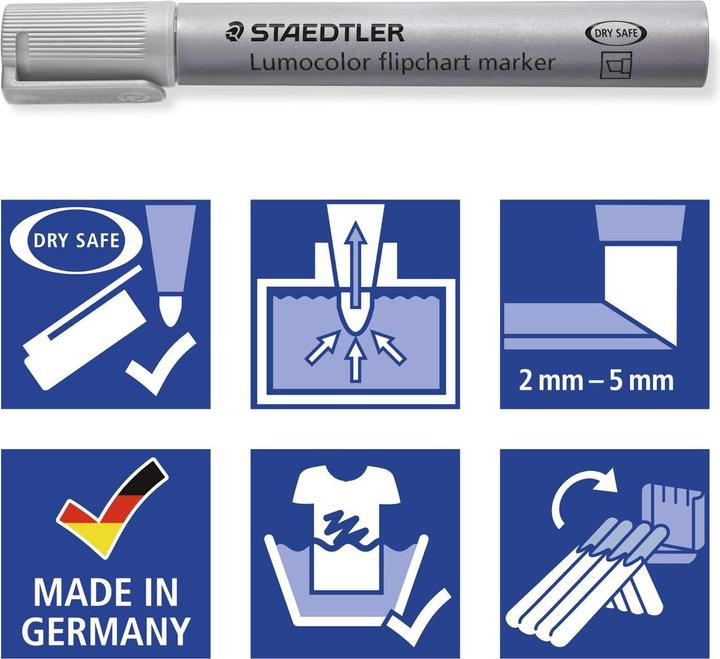 Produktbild Staedtler ® Flipchartmarker Lumocolor® 356 2-5mm grau (Grau, 5 mm, 1 x)
