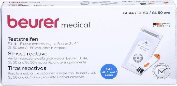 Actual product image Beurer GL 445050 evo test strips individually packed (Test strips)