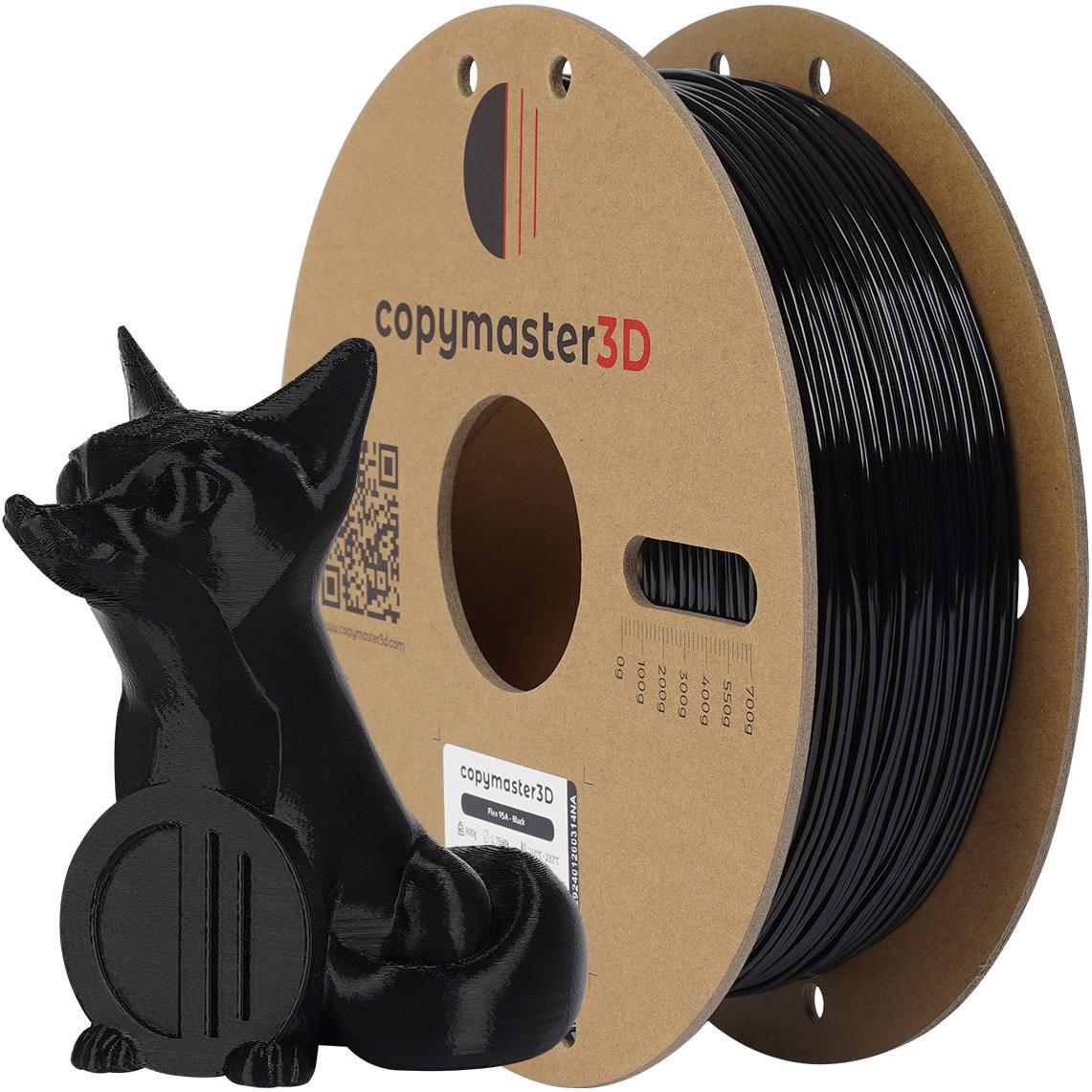 Copymaster3D Flex 95A 3D Drucker Filament, 1,75 mm, Schwarz (TPU, 1.75 mm, 1262 g, Schwarz), 3D Filament, Schwarz