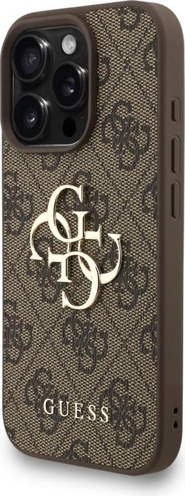 Produktbild Guess PU 4G Metal Logo Strap Back Cover für iPhone 16 Pro Max Braun (Apple iPhone 16 Pro Max)