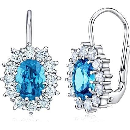 Silvego, Ohrringe, Silver earrings with syntheticue oval topaz SILVEGOB31571-B