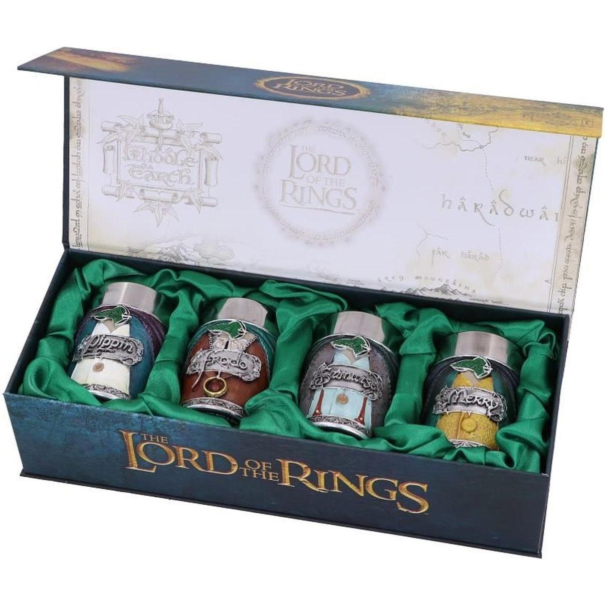 Nemesis Now Lord of the Rings Hobbit Shot Glass Set, Bicchieri da cocktail, Multicolore