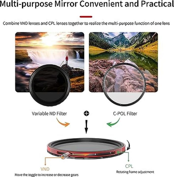 Produktbild Haida Polfilter und Variabler ND Filter in einem 72mm (72 mm, ND- / Graufilter, Polarisationsfilter)
