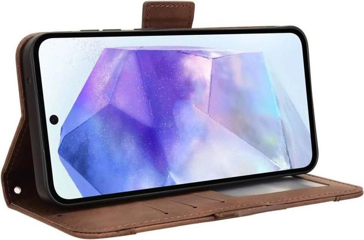 Actual product image Cover-Discount Galaxy A55 - Case with many card slots brown (Samsung Galaxy A55)
