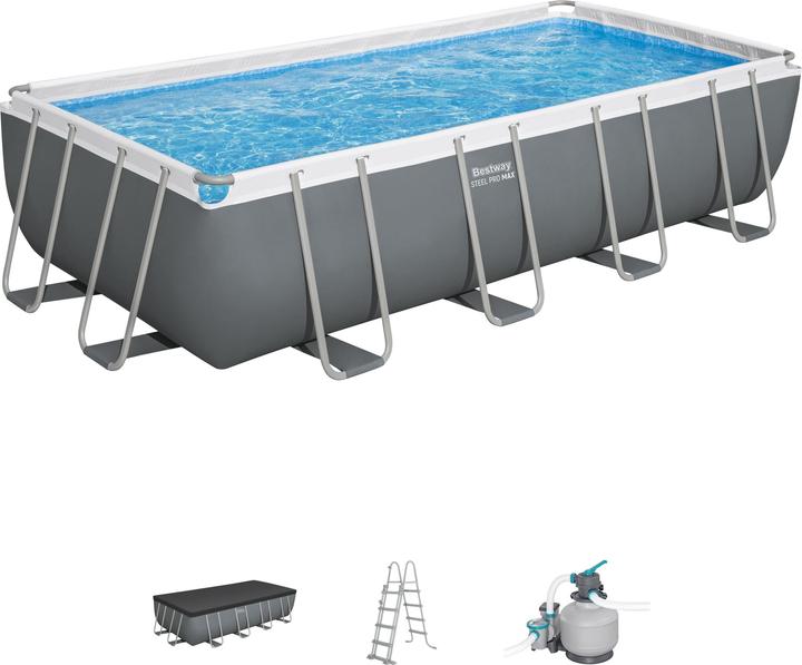 Actual product image Bestway Power Steel Rectangular 5..., Grey/Blue (549 x 274 x 122 cm)