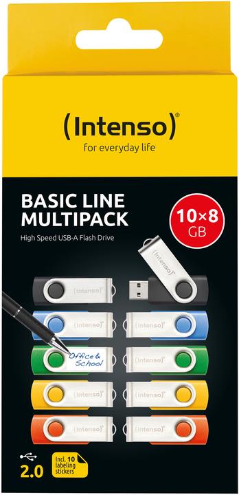 Actual product image Intenso MEMORY DRIVE FLASH USB2 10X8GB MULTIPACK 3503561 INTENSO (8 GB, USB-A)