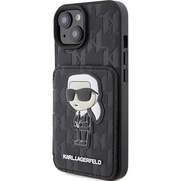 Thumbnail - Karl Lagerfeld KLHCP15SSAKKNSCK iPhone 15 6.1" czarny/black hardcase Saffiano Cardslots and Stand Mo (Apple iPhone 15), ...