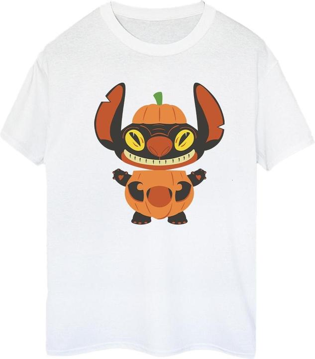 Actual product image Disney Womens/Ladies Lilo & Stitch Pumpkin Costume Cotton Boyfriend T-Shirt (3XL)