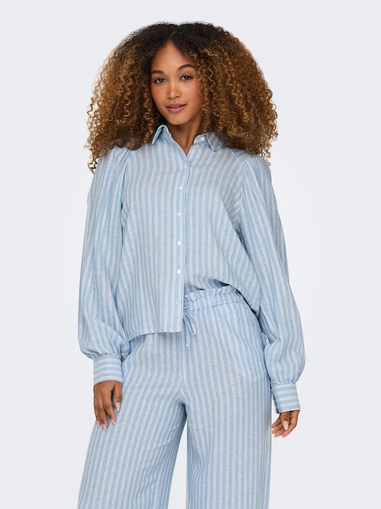 Produktbild Only Locker geschnitten Button-Down Kragen Puffärmel Hemd Hemd (L)