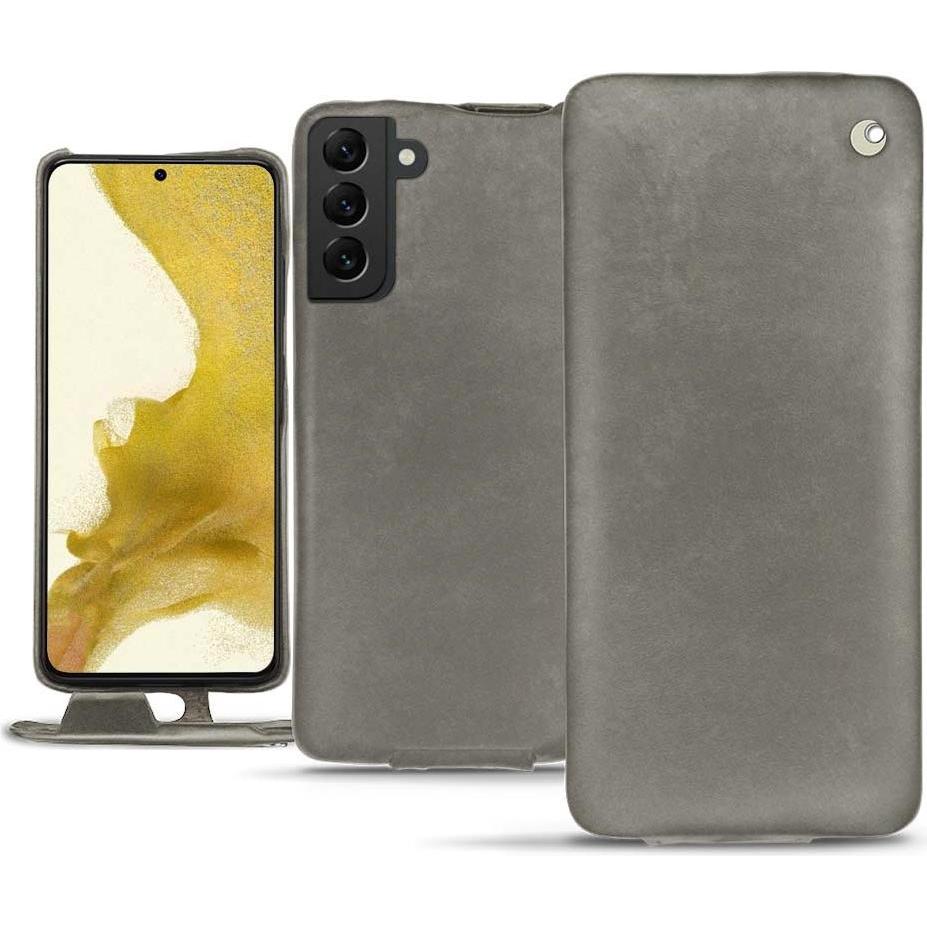 Noreve Lederschutzhülle vertikal (Samsung Galaxy S22), Smartphone Hülle, Grau