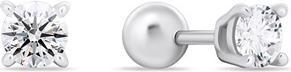 Immagine prodotto Brilio Argento - Orecchini in argento con zirconi trasparenti EA923/4/5W - Diametro: 0,8 cm