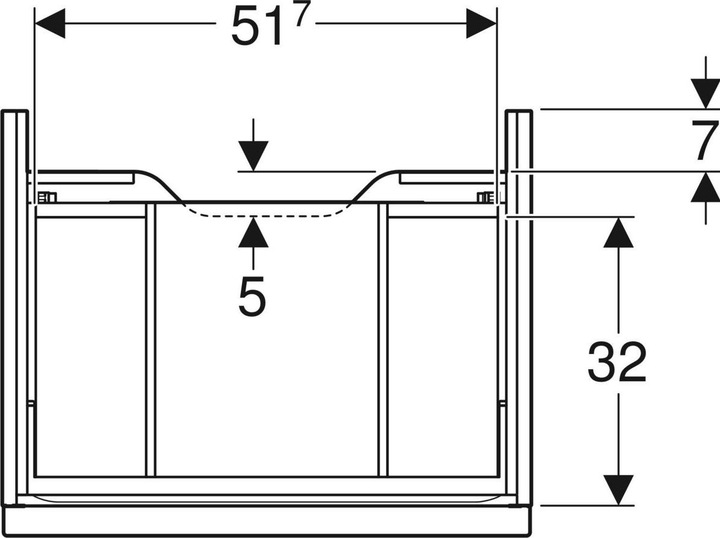 Produktbild Geberit iCon Unterschrank für Waschtisch, 1 Schublade, 59,2x24,7x47,6 cm, 502310 (59 x 47.5 x 25 cm)