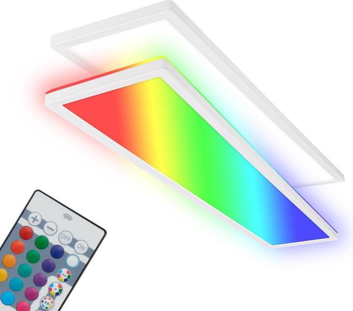 Briloner TAVA ultra flat RGB/W-LED Panel with backlight, Weiss (4800 lm)