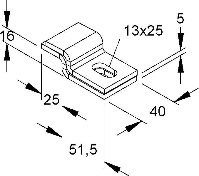 Actual product image Niedax Wall fixing clip