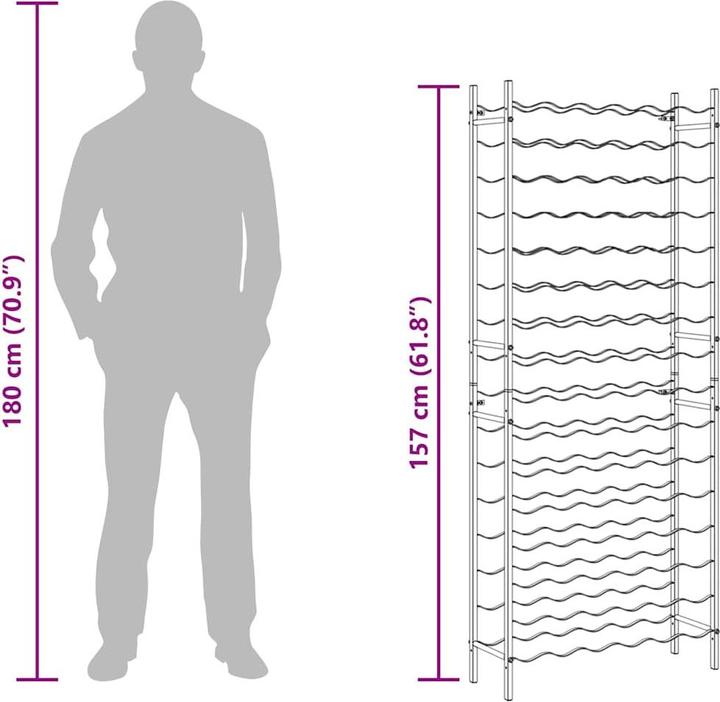 Actual product image vidaXL Weinregal (64 x 22 x 157 cm, 96 bottles)