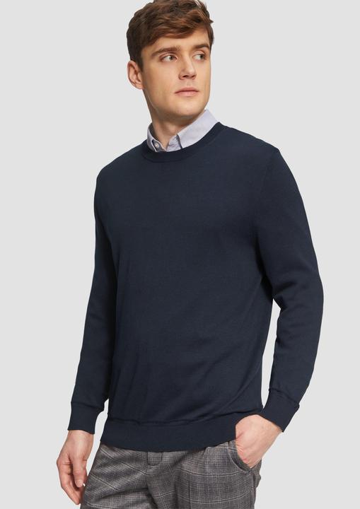 Produktbild s.Oliver Strickpullover Edler Feinstrickpullover aus Baumwollmix mit Rippbündchen (M)