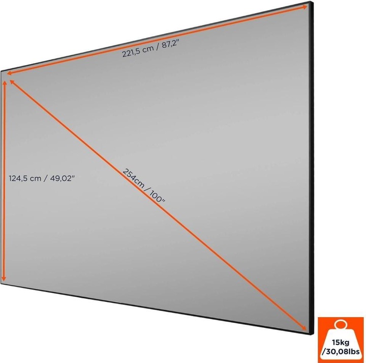 Produktbild Celexon HomeCinema UST Hochkontrast-Rahmenleinwand BrightOnyx, 1​00" (100", 16:9)