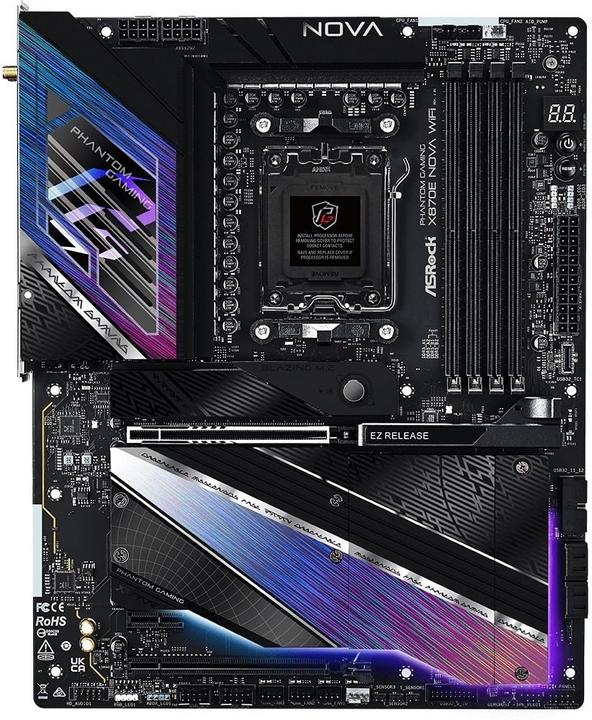Produktbild AsRock Phantom Gaming X870E Nova WiFi (AM5, AMD X870E, ATX)