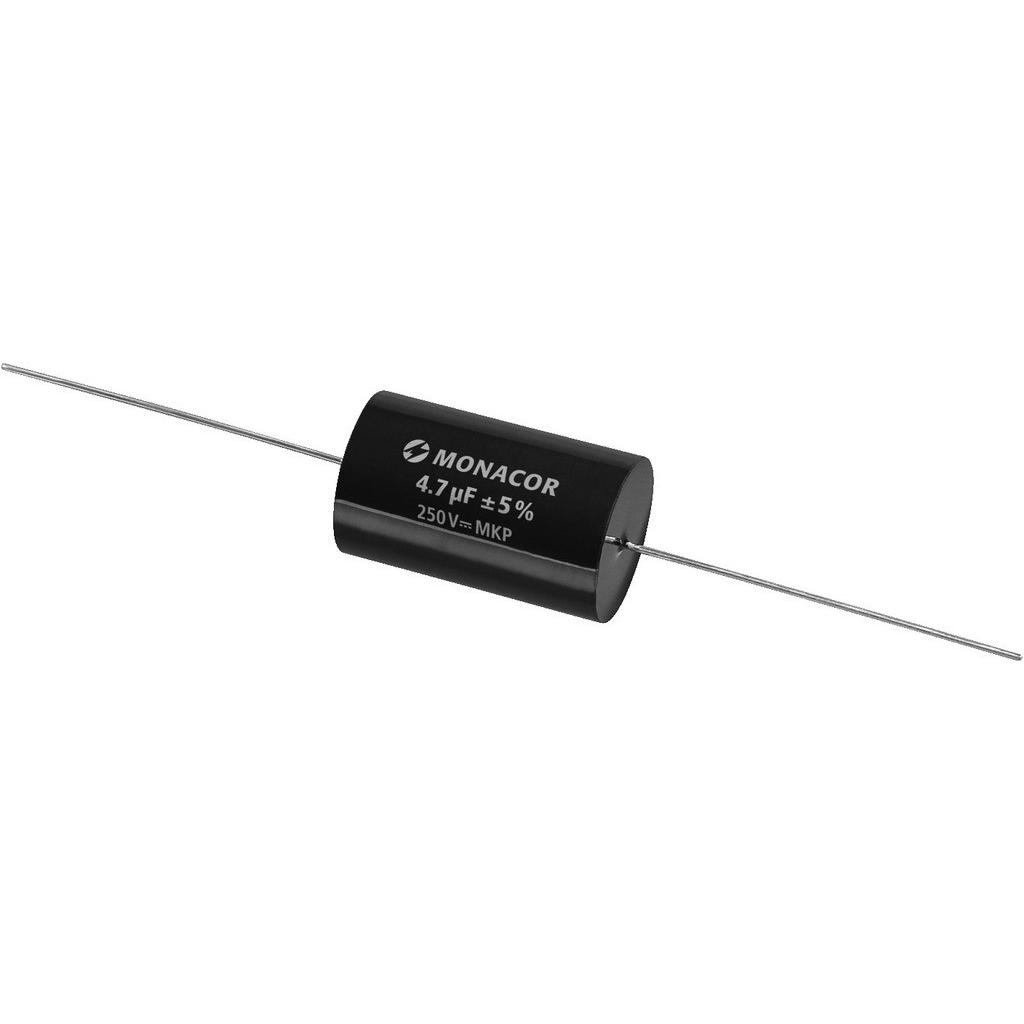 Monacor Lautsprecher-Folienkondensator, 250V, 4.7uF, Lautsprecher Bauteile, Schwarz
