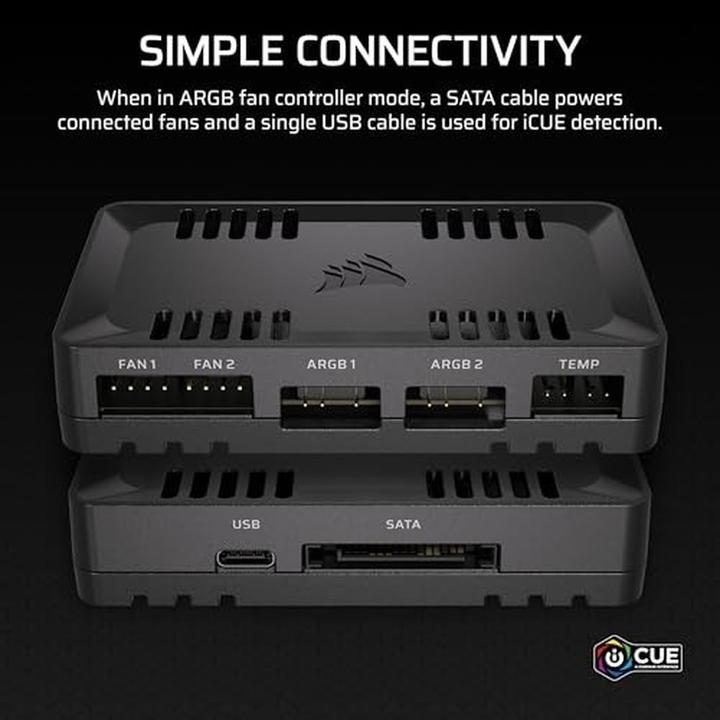 Image du produit Corsair Commander Duo Contrôle de l'éclairage et des ventilateurs - ARGB et iCUE-LINK hybrides (RGB)