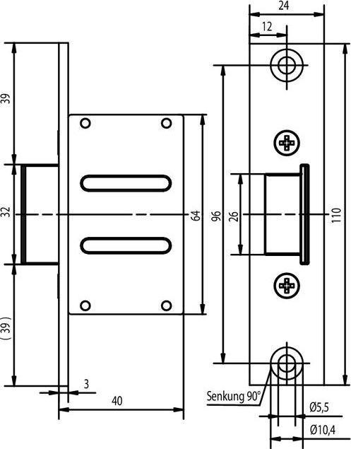 Actual product image effeff Mortise latch locks 807