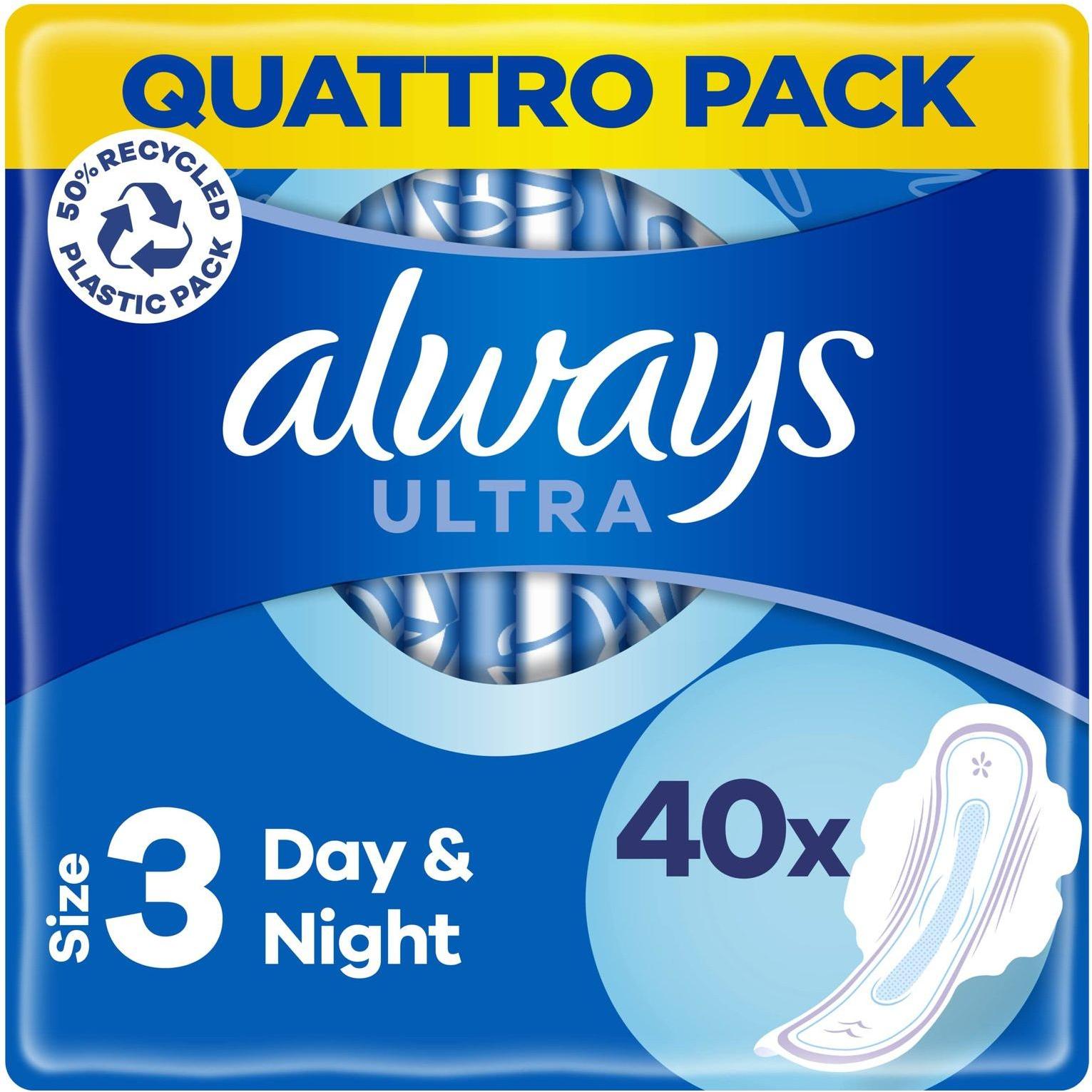 Always, Assorbenti, Ultra Binde Long Plus mit Flügeln Quattropack 40 Damenbinden (40 x)
