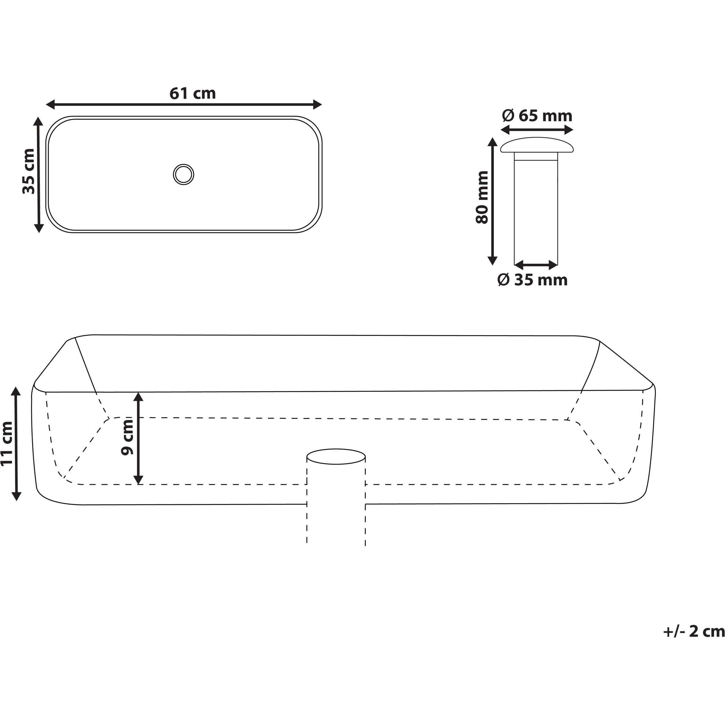 Thumbnail - Beliani, Waschbecken, Artaj (350 mm, 610 mm)