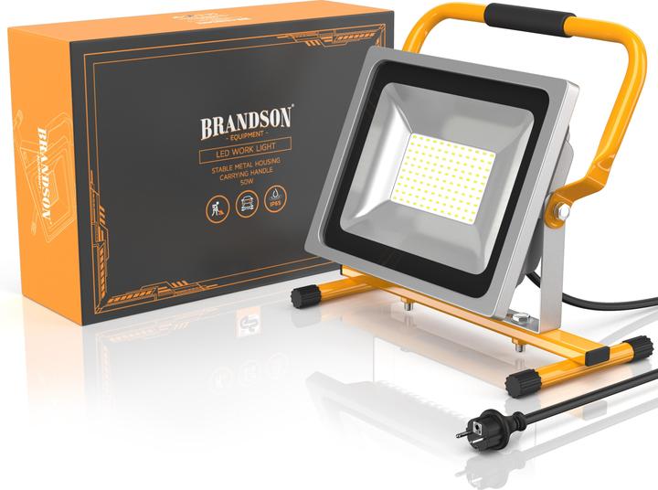 Produktbild Brandson Baustrahler, 50W LED Outdoor Fluter, 6000 Lumen, Bauscheinwerfer, Arbeitsscheinwerfer, IP65 (4800 lm)